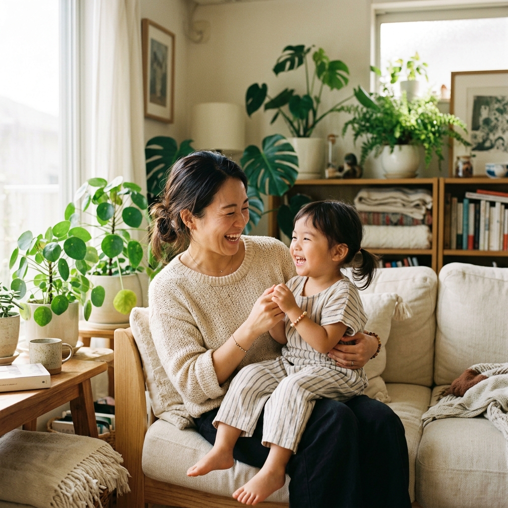 親子で穏やかに過ごすおうち養生のイメージ